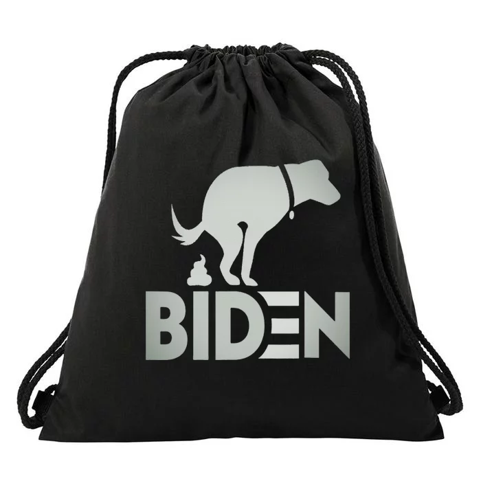 funny my dog hates joe biden i love my dog anti joe biden Drawstring Bag