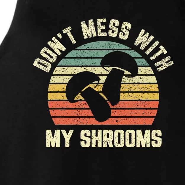 Funny Mushroom Don't Mess Shrooms Retro Mushroom Ladies Tri-Blend Wicking Tank