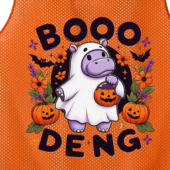 Funny Moo Deng Cute Baby Pygmy Hippo Pig Thai Halloween Mesh Reversible Basketball Jersey Tank