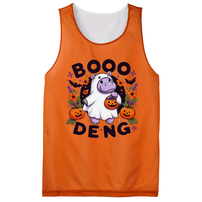 Funny Moo Deng Cute Baby Pygmy Hippo Pig Thai Halloween Mesh Reversible Basketball Jersey Tank