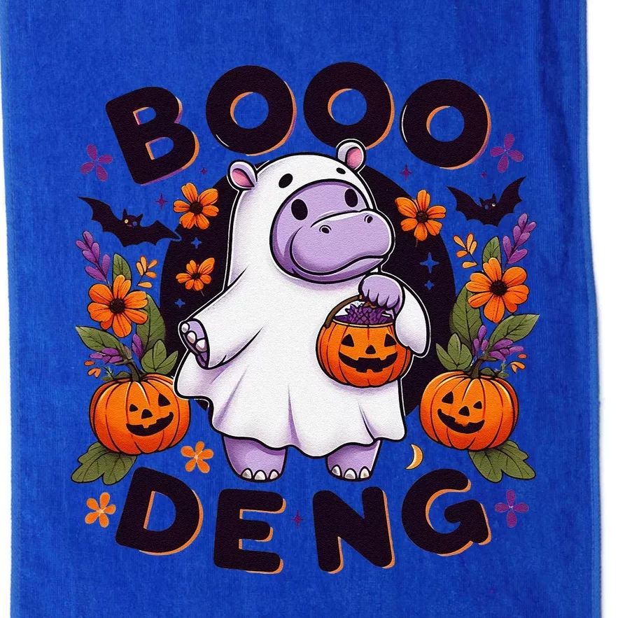 Funny Moo Deng Cute Baby Pygmy Hippo Pig Thai Halloween Platinum Collection Golf Towel