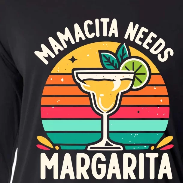 Funny MotherS Day Mamacita Needs A Margarita Cooling Performance Long Sleeve Crew