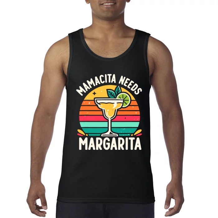 Funny MotherS Day Mamacita Needs A Margarita Tank Top