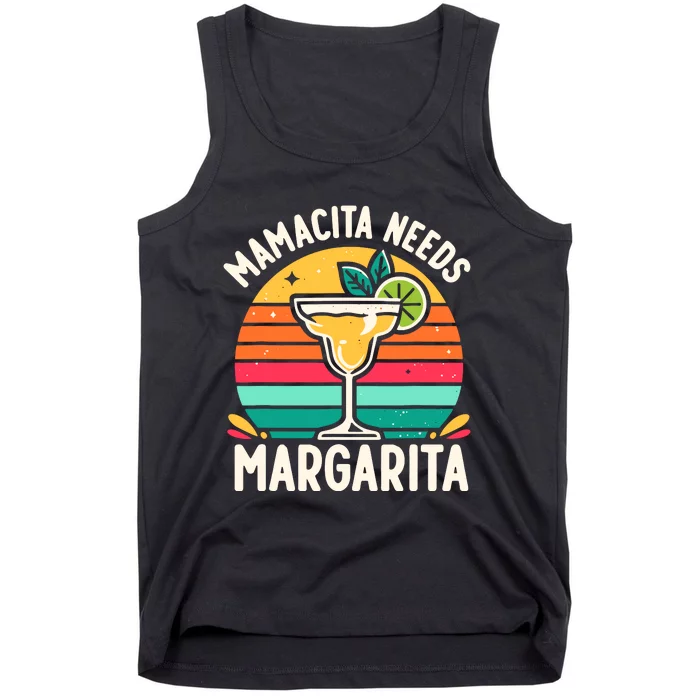 Funny MotherS Day Mamacita Needs A Margarita Tank Top