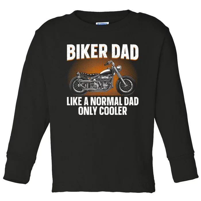 Funny Motorcycle Dad Design For Grandpa Motorbike Rider Toddler Long Sleeve Shirt