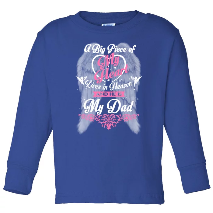 For My Dad Is My Guardian Angel He Watches Over My Back Cute Gift Toddler Long Sleeve Shirt