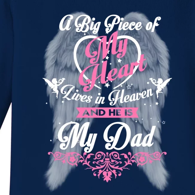 For My Dad Is My Guardian Angel He Watches Over My Back Cute Gift Baby Long Sleeve Bodysuit