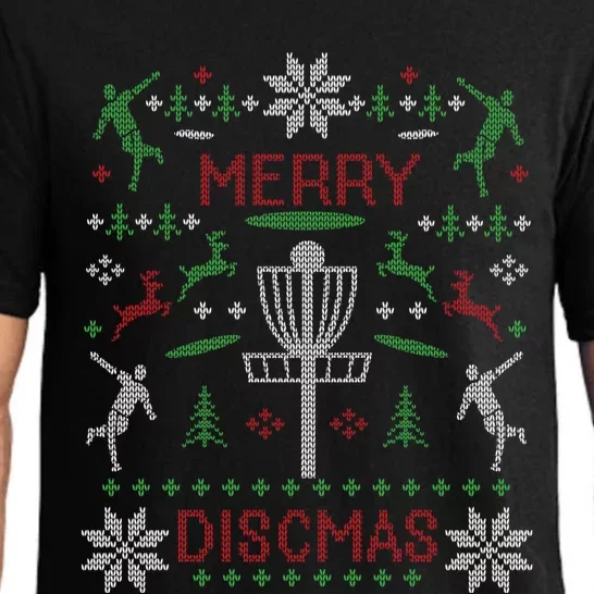 Funny Merry Discmas Disc Golf Ugly Christmas Sweater Design Gift Pajama Set