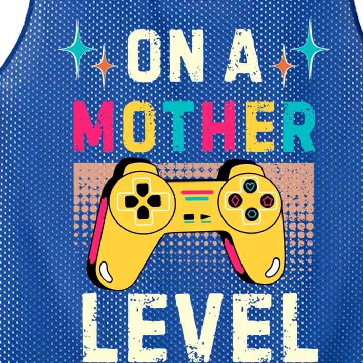 Funny Mothers Day Gamer Mom Gaming On A Mother Level Up Game Meaningful Gift Mesh Reversible Basketball Jersey Tank