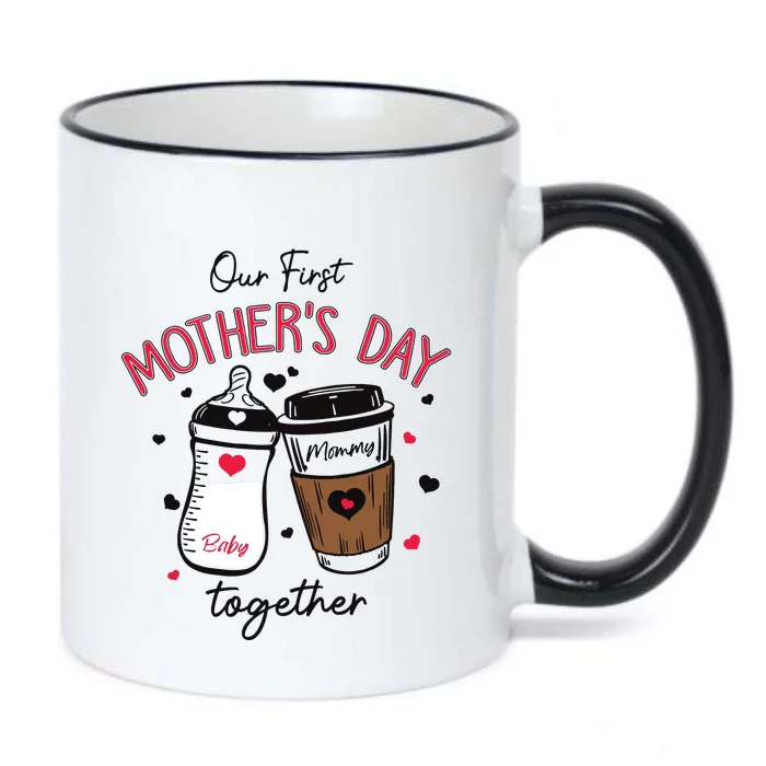 First Mothers Day Gift For Baby 2024 Our First Mothers Day Black Color Changing Mug