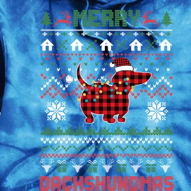 Funny Merry Dachshundmas Ugly Christmas Sweater Dachshund Great Gift Tie Dye Hoodie