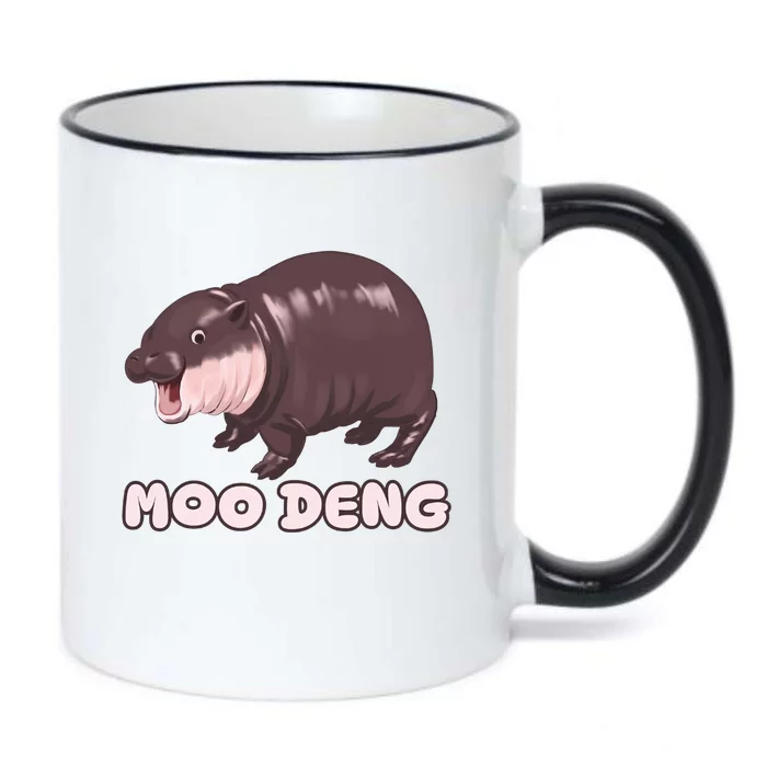 Funny Moo Deng Bouncy Pig The Cute Baby Hippo Moo Deng Black Color Changing Mug