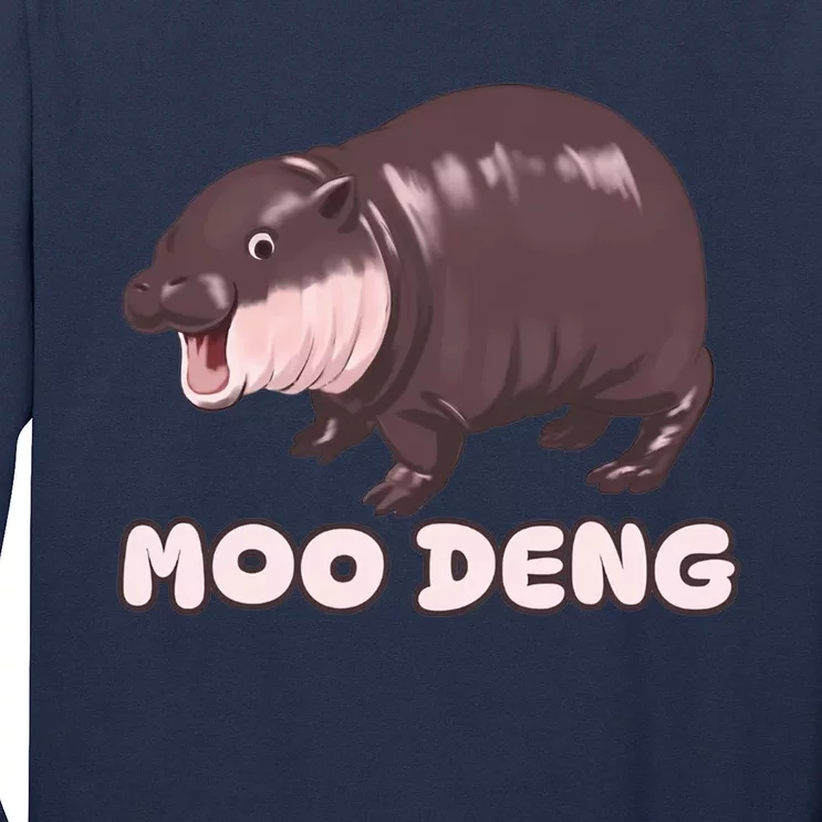 Funny Moo Deng Bouncy Pig The Cute Baby Hippo Moo Deng Long Sleeve Shirt