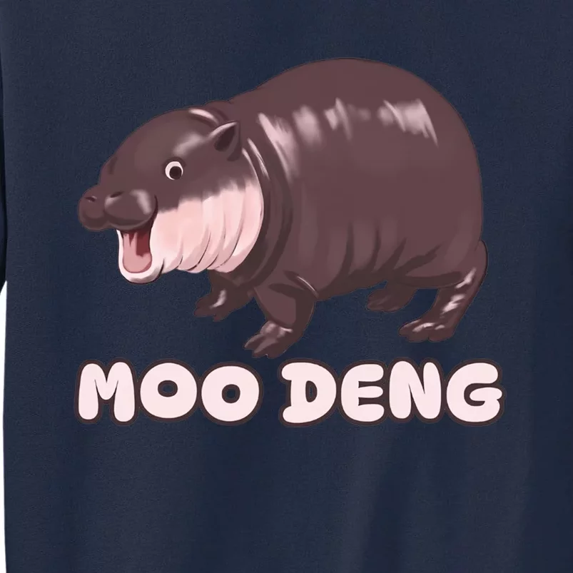 Funny Moo Deng Bouncy Pig The Cute Baby Hippo Moo Deng Tall Sweatshirt