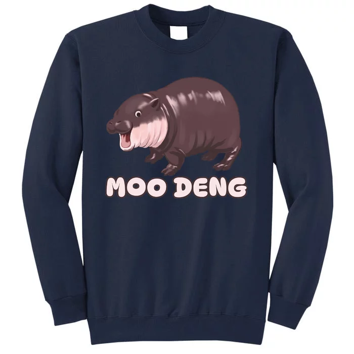 Funny Moo Deng Bouncy Pig The Cute Baby Hippo Moo Deng Tall Sweatshirt