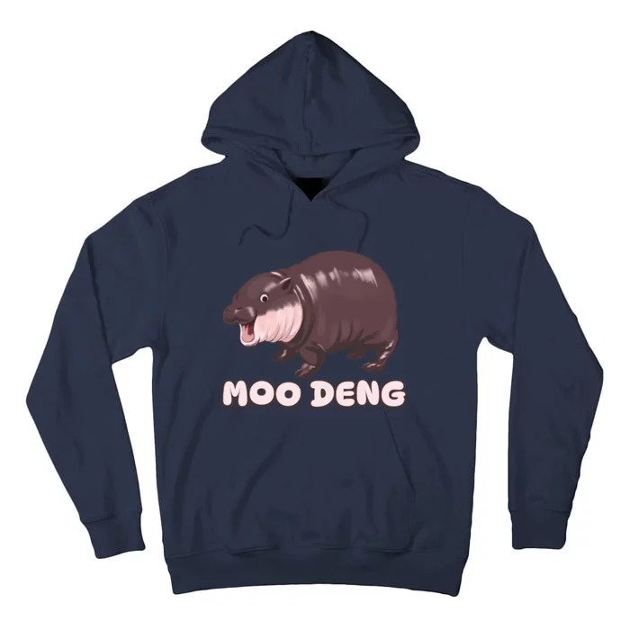 Funny Moo Deng Bouncy Pig The Cute Baby Hippo Moo Deng Tall Hoodie