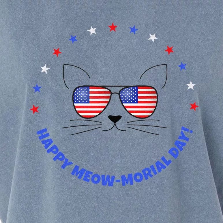 Funny Memorial Day Cat MEOWMorial Day Gift Garment-Dyed Women's Muscle Tee