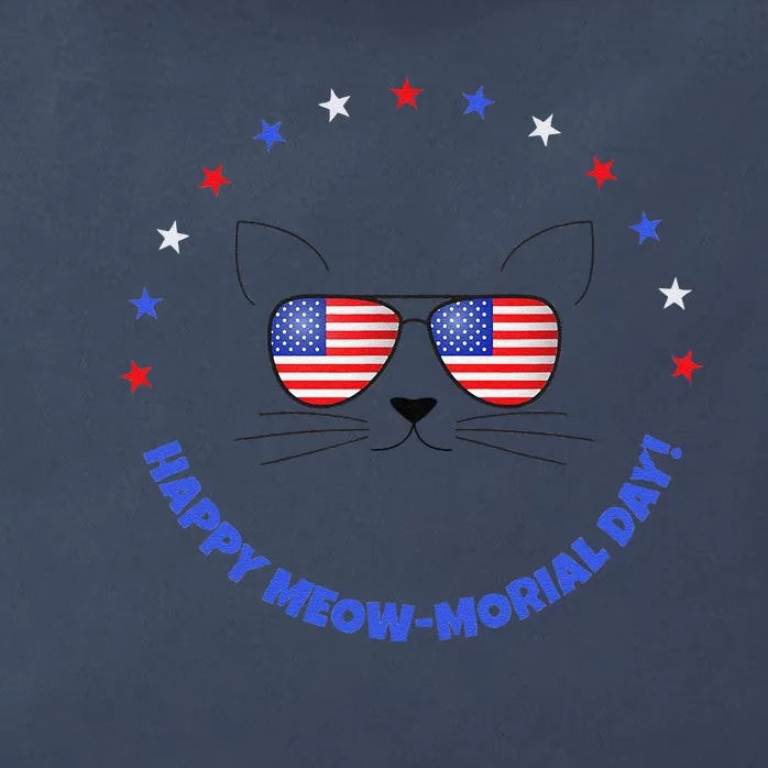 Funny Memorial Day Cat MEOWMorial Day Gift Zip Tote Bag