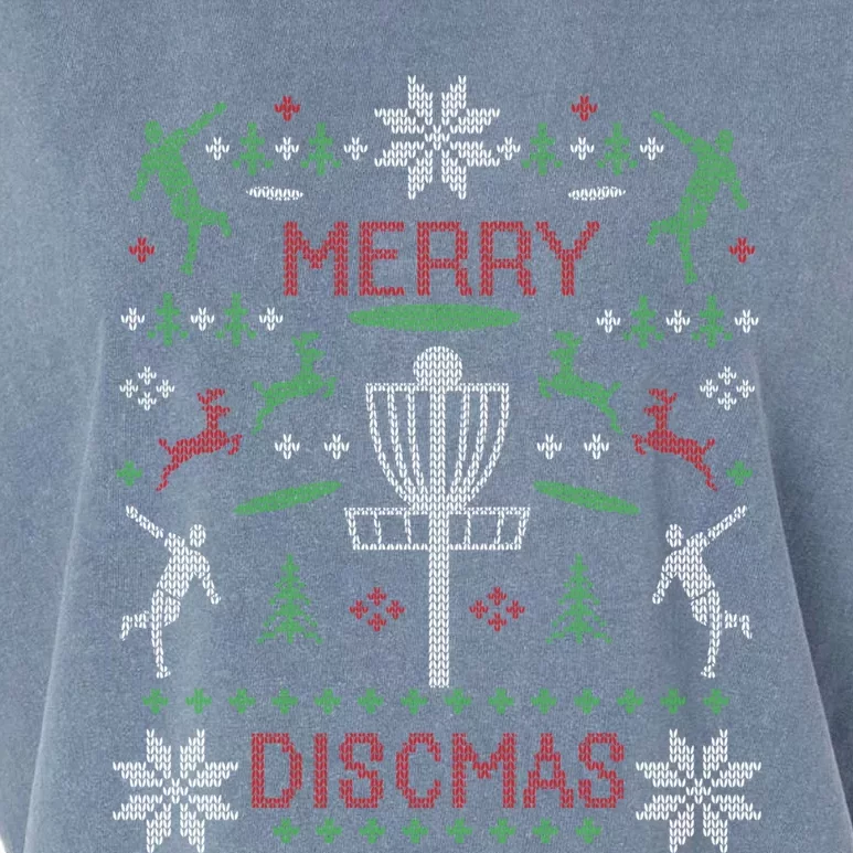 Funny Merry Discmas Disc Golf Ugly Christmas Sweater Design Gift Garment-Dyed Women's Muscle Tee