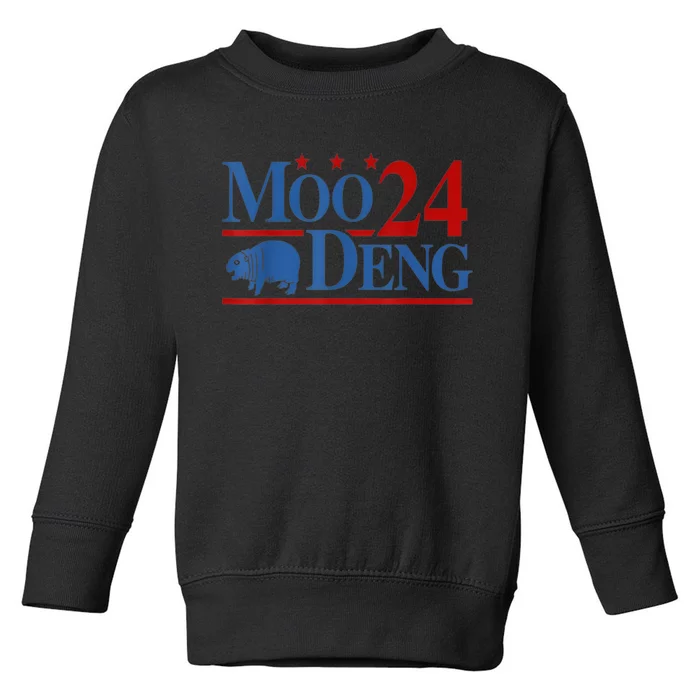 Funny Moo Deng 2024 Cute Baby Hippo Moo Deng Gift Toddler Sweatshirt