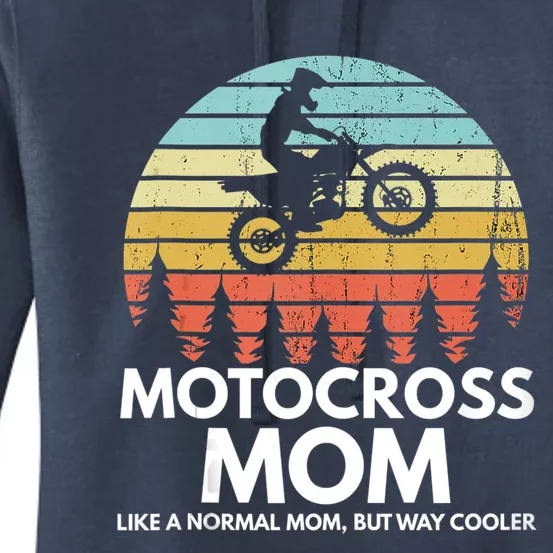 Funny Motocross Dirt Bike Mom Retro 70s Motocross Braaap Women's Pullover Hoodie