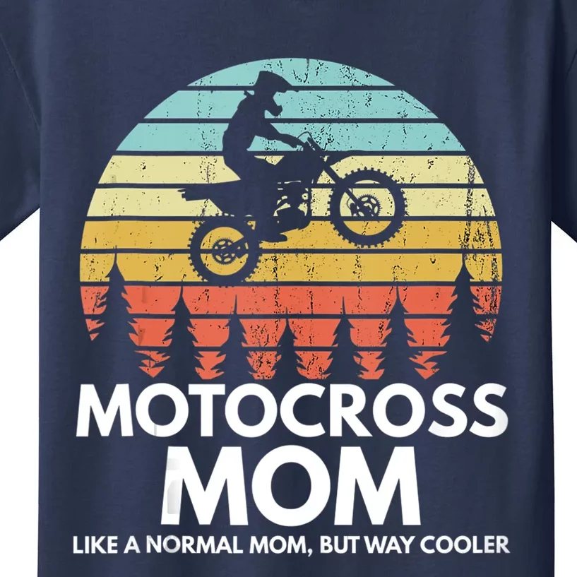 Funny Motocross Dirt Bike Mom Retro 70s Motocross Braaap Kids T-Shirt