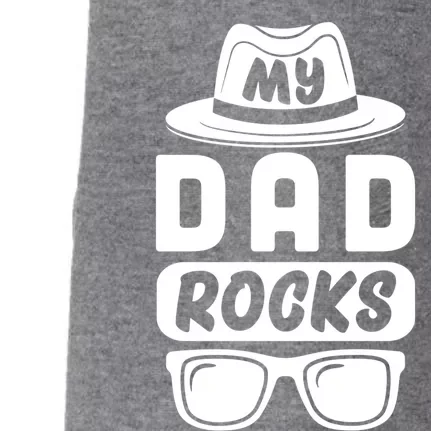 Funny My Dad Rocks Family Matching Dad Birthday Fathers Day Gift Doggie 3-End Fleece Hoodie