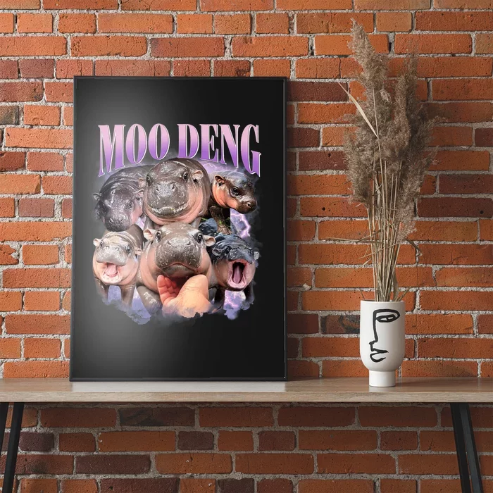 Funny Moo Deng Baby Pygmy Hippo Cute Zoo For Family Poster