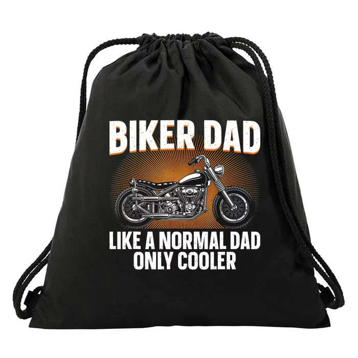 Funny Motorcycle Dad Design For Grandpa Motorbike Rider Drawstring Bag