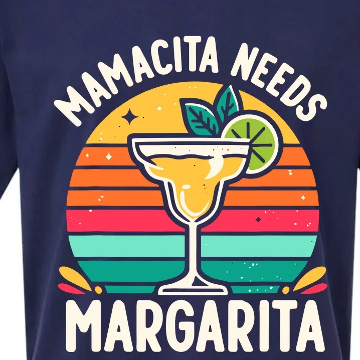 Funny MotherS Day Mamacita Needs A Margarita Sueded Cloud Jersey T-Shirt