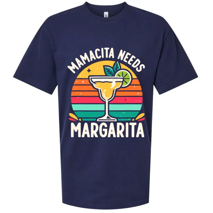 Funny MotherS Day Mamacita Needs A Margarita Sueded Cloud Jersey T-Shirt