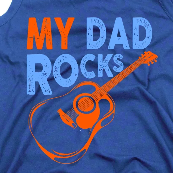 Funny My Dad Rocks Guitar Tee Cool Gift Tank Top