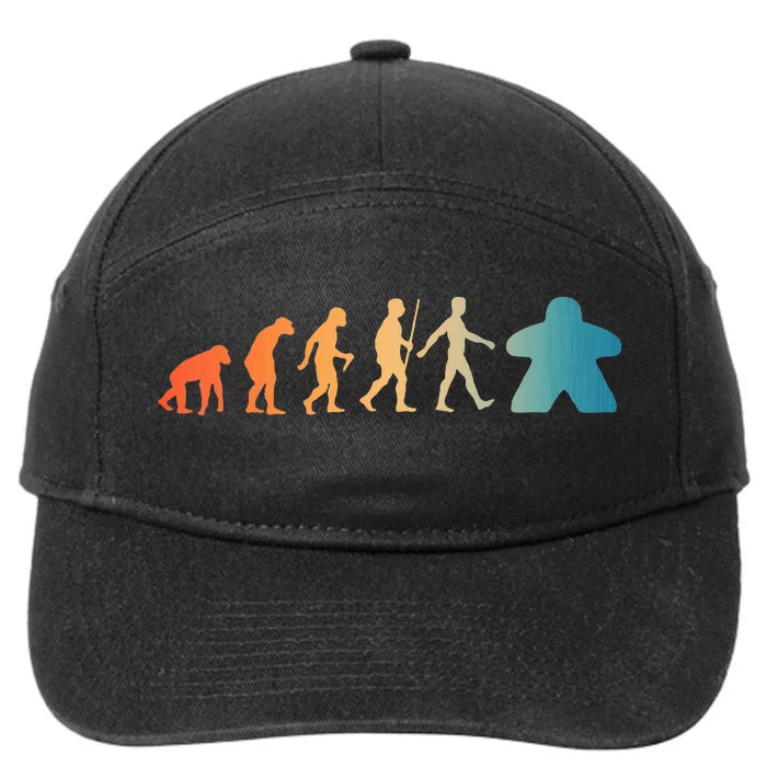 Funny Meeple Design Meeple Evolution Lovers 7-Panel Snapback Hat