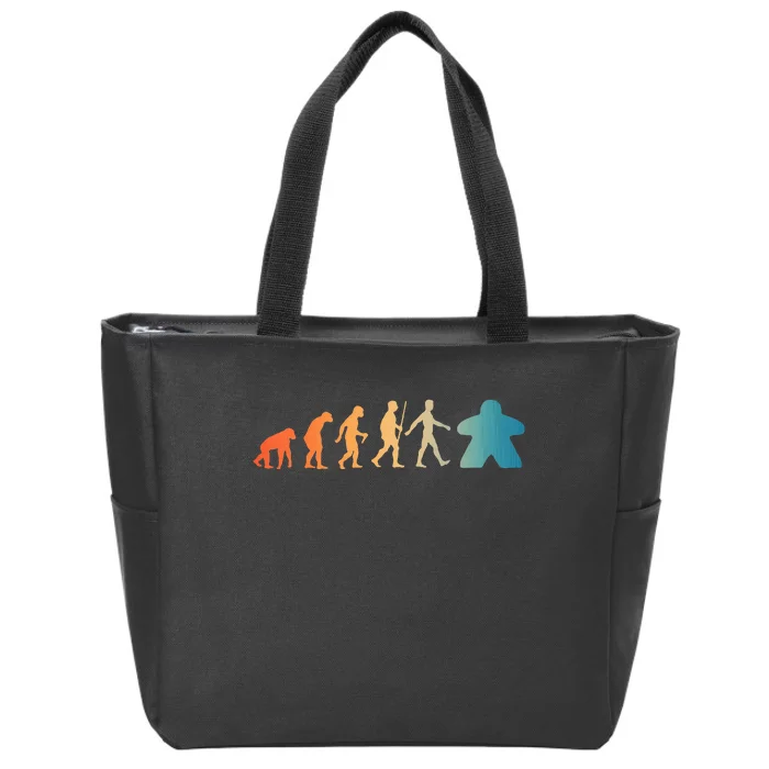 Funny Meeple Design Meeple Evolution Lovers Zip Tote Bag