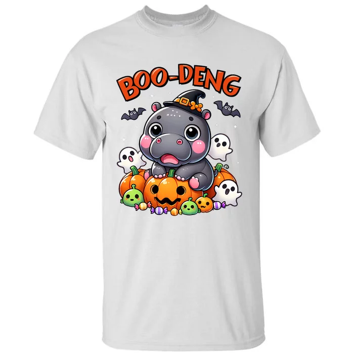 Funny Moo Deng Baby Pygmy Hippo Bouncy Pig In Thai Halloween Tall T-Shirt