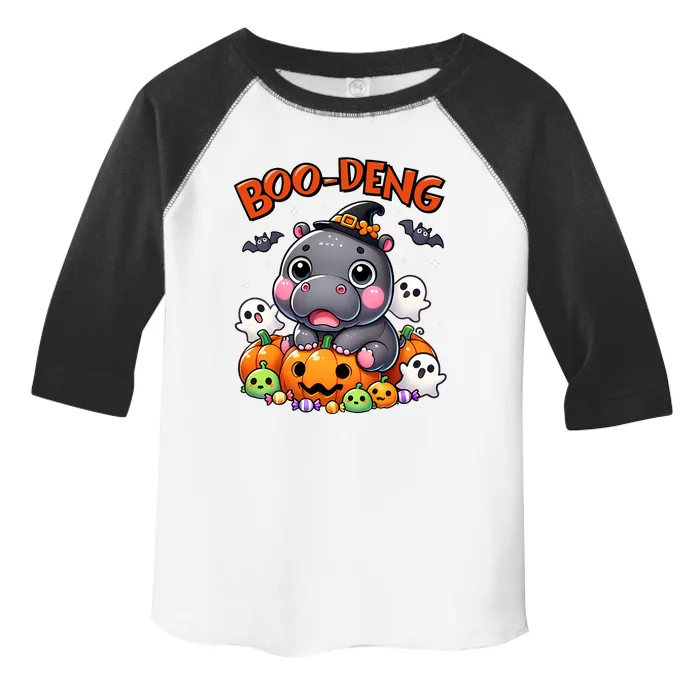 Funny Moo Deng Baby Pygmy Hippo Bouncy Pig In Thai Halloween Toddler Fine Jersey T-Shirt