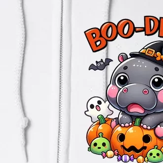 Funny Moo Deng Baby Pygmy Hippo Bouncy Pig In Thai Halloween Full Zip Hoodie