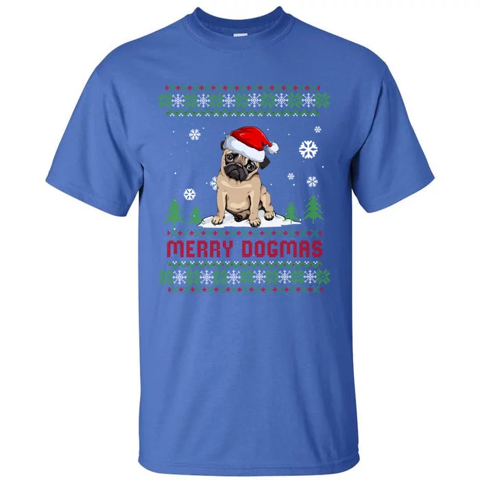 Funny Merry Dogmas Frenchie Santa Hat Ugly Christmas Sweater Gift Tall T-Shirt