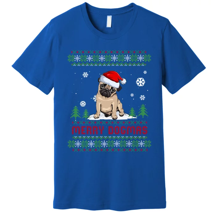 Funny Merry Dogmas Frenchie Santa Hat Ugly Christmas Sweater Gift Premium T-Shirt