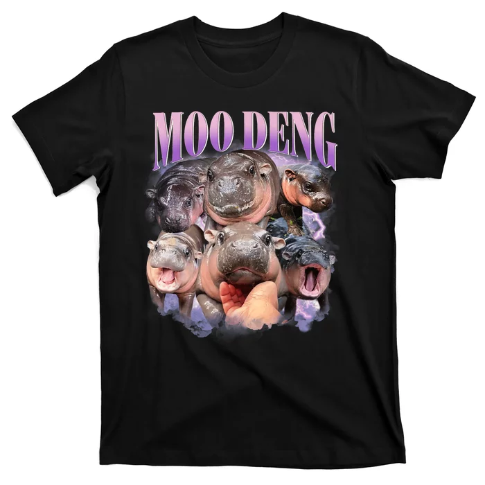 Funny Moo Deng Hippo Meme Baby Pygmy Cute Zoo Animal Lovers T-Shirt