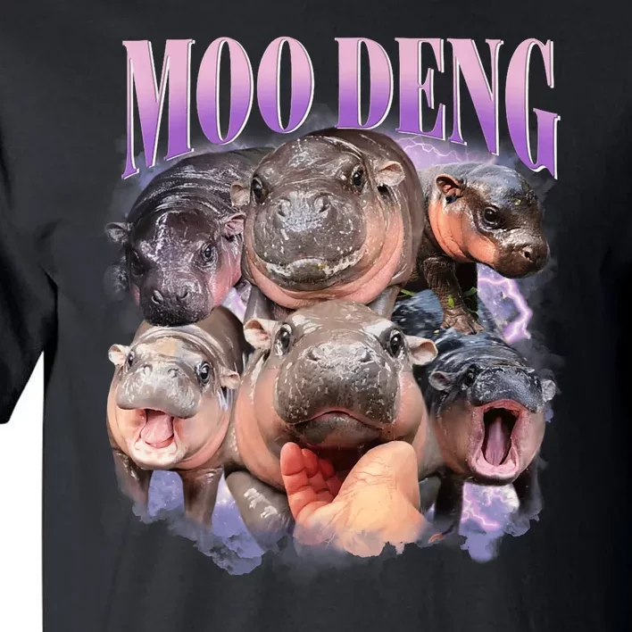 Funny Moo Deng Hippo Meme Baby Pygmy Cute Zoo Animal Lovers Tall T-Shirt