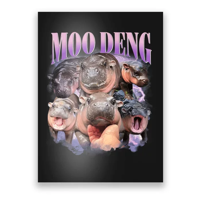 Funny Moo Deng Hippo Meme Baby Pygmy Cute Zoo Animal Lovers Poster