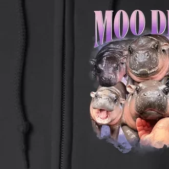 Funny Moo Deng Hippo Meme Baby Pygmy Cute Zoo Animal Lovers Full Zip Hoodie