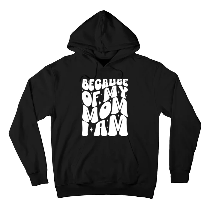 Funny Mothers Day Because Of My Mom I Am Motivational Hoodie