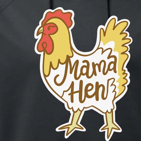 Funny Mother's Day Mama Hen Chicken Mom Farm Performance Fleece Hoodie