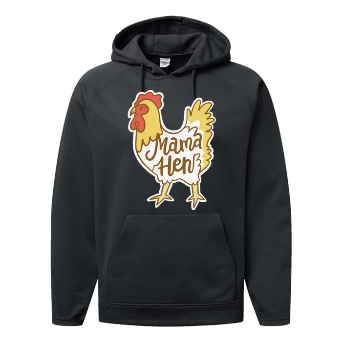 Funny Mother's Day Mama Hen Chicken Mom Farm Performance Fleece Hoodie