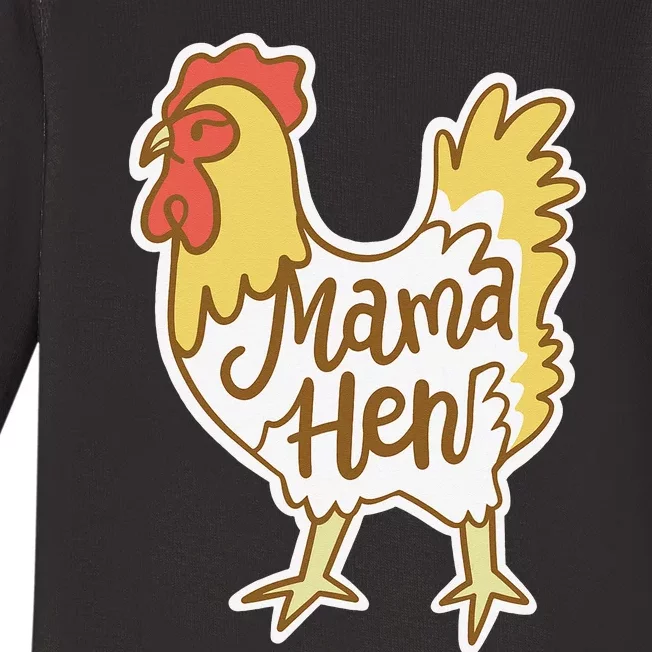 Funny Mother's Day Mama Hen Chicken Mom Farm Baby Long Sleeve Bodysuit