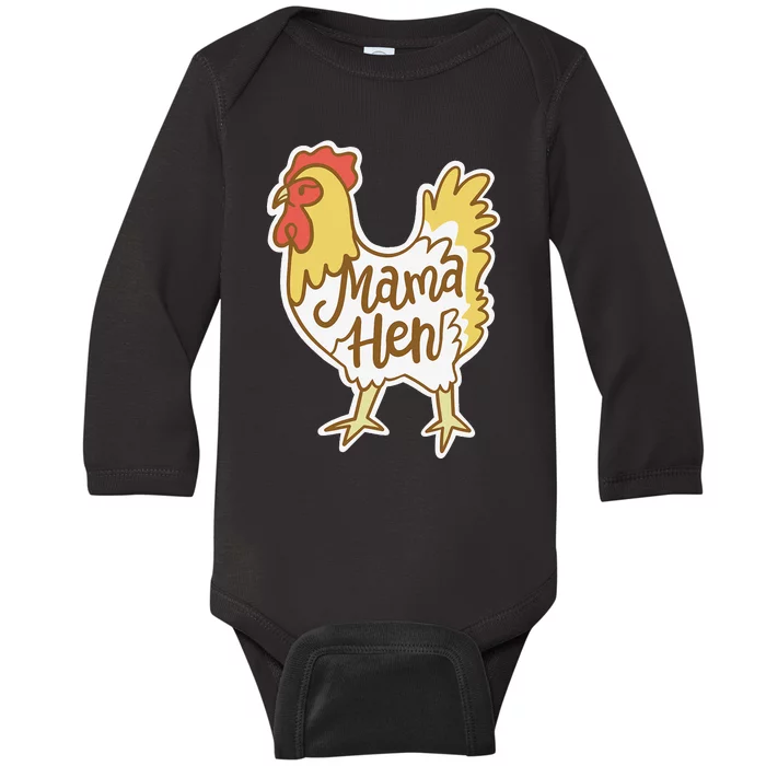 Funny Mother's Day Mama Hen Chicken Mom Farm Baby Long Sleeve Bodysuit