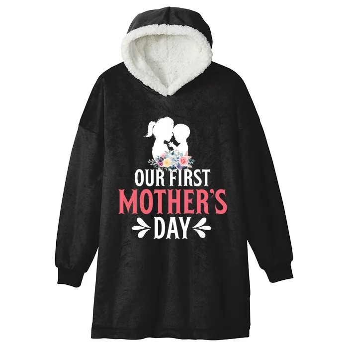 First MotherS Day Celebration Graphic Hooded Wearable Blanket