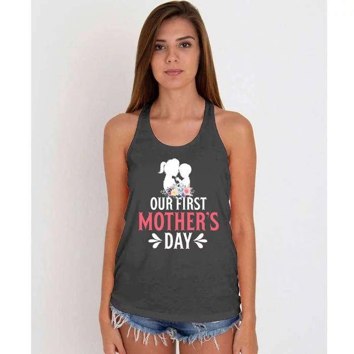 First MotherS Day Celebration Graphic Women's Knotted Racerback Tank